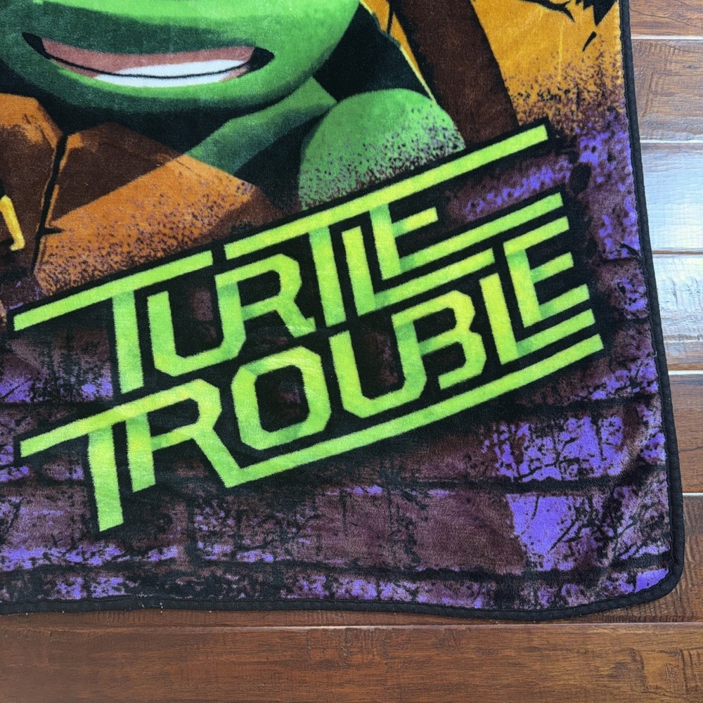 Turtle‎ Trouble Teenage Mutant Ninja Turtles Kids Blanket Fleece Throw 41"x58" - Picture 2 of 7